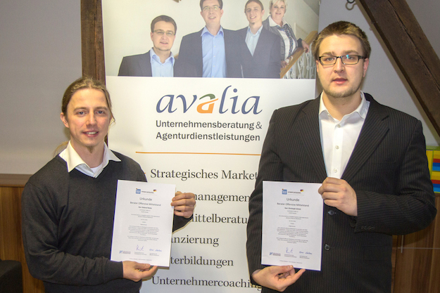 Roland Nette und Christoph Schulz der avalia GmbH & Co. KG sind zugelassene Berater der Bundesinititative "Offensive Mittelstand"
